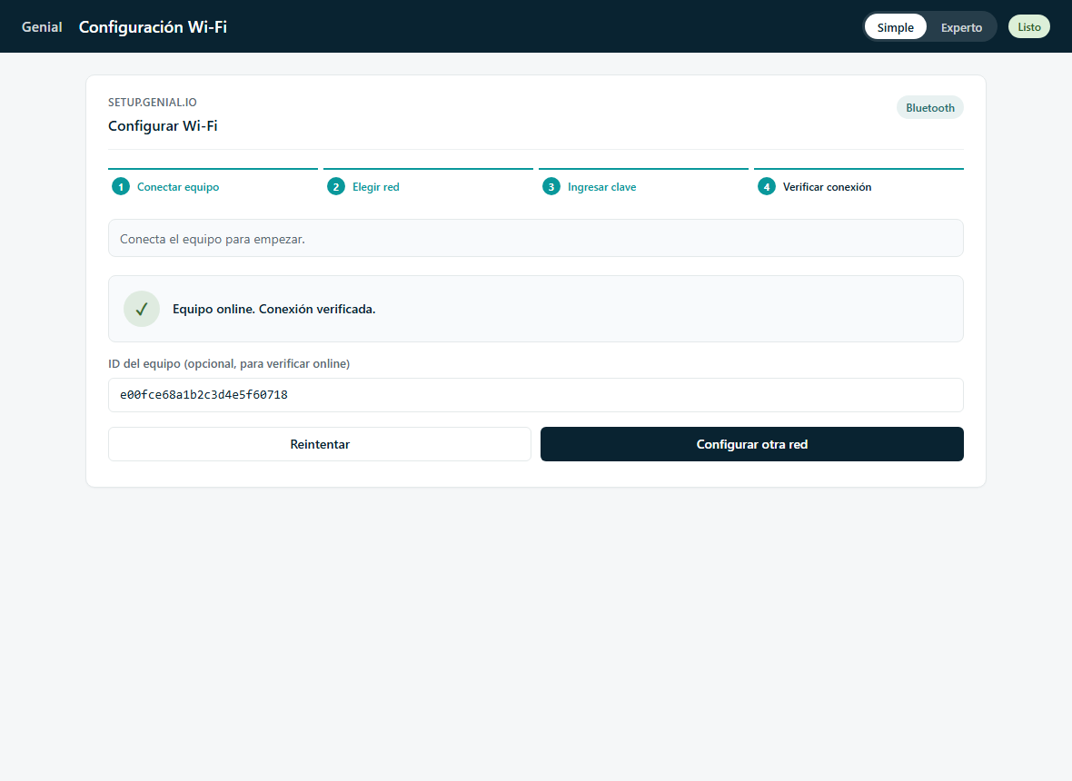 Paso 4: verificar la conexión
